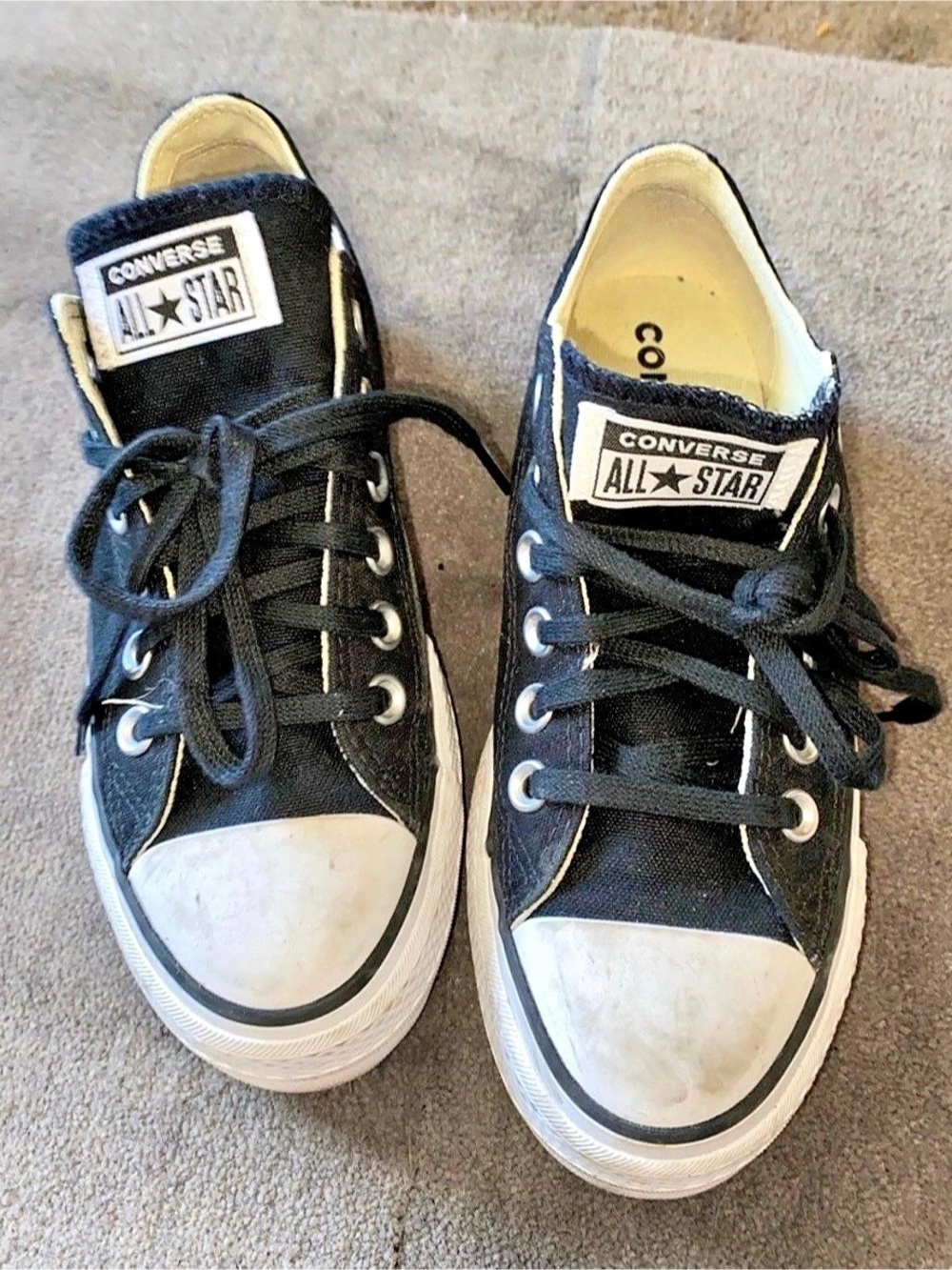 Converse CTAS Lift OX Platform Sneakers Black & White US 5